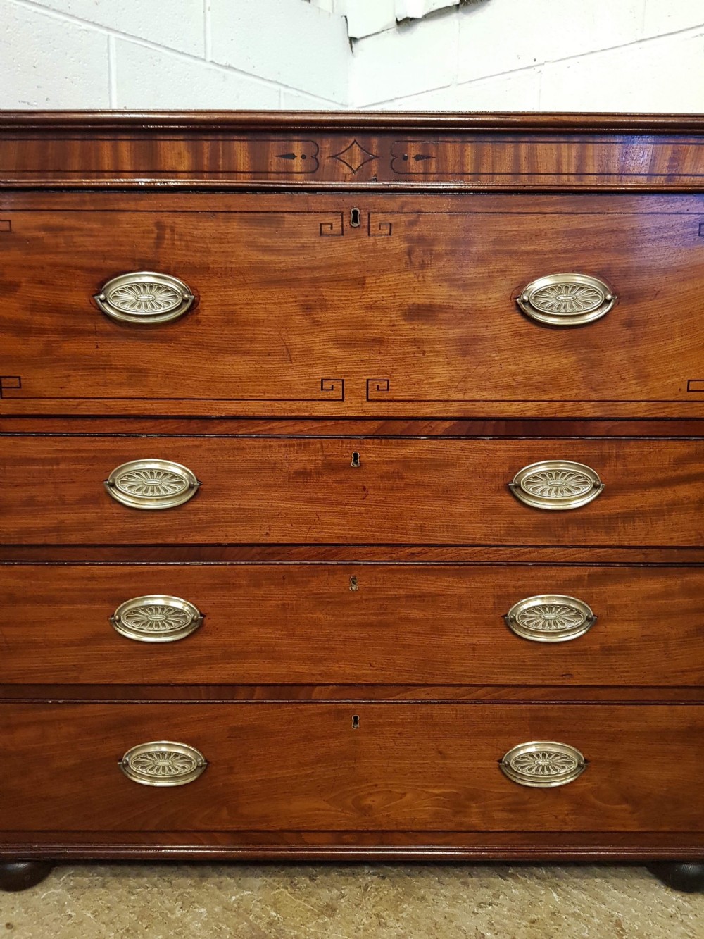 ANTIQUE REGENCY MAHOGANY SECRETAIRE  CHEST c1820 View VIII
