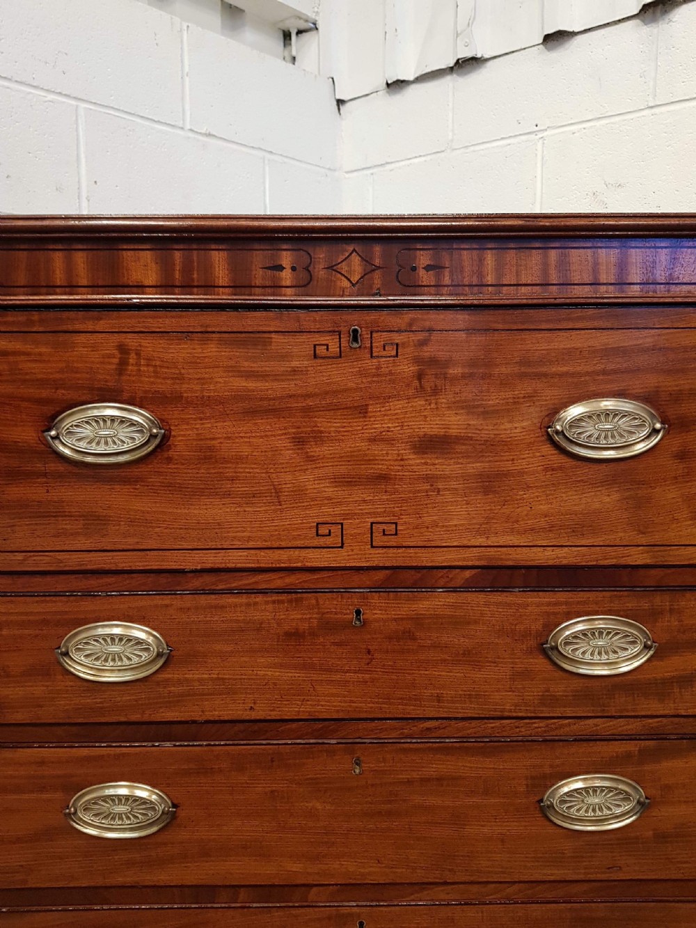 ANTIQUE REGENCY MAHOGANY SECRETAIRE  CHEST c1820 View IX