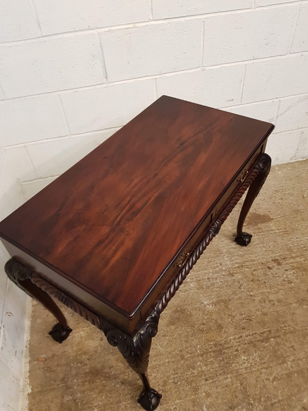 ANTIQUE EDWARDIAN MAHOGANY CHIPPENDALE SIDE TABLE C1900 View II