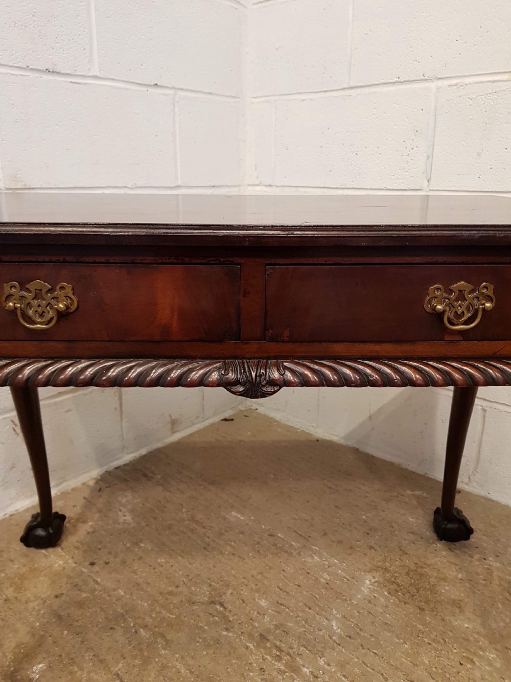 ANTIQUE EDWARDIAN MAHOGANY CHIPPENDALE SIDE TABLE C1900 View III