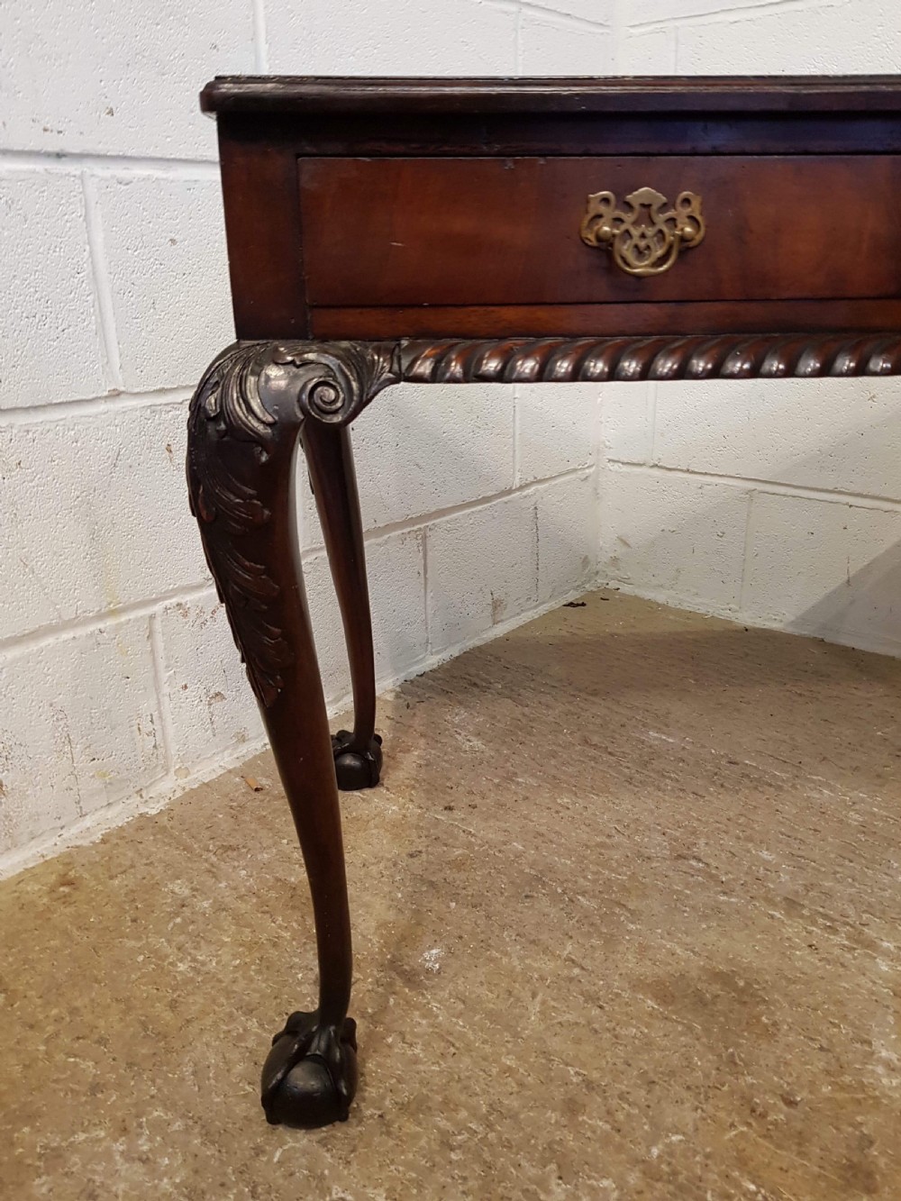 ANTIQUE EDWARDIAN MAHOGANY CHIPPENDALE SIDE TABLE C1900 View IV