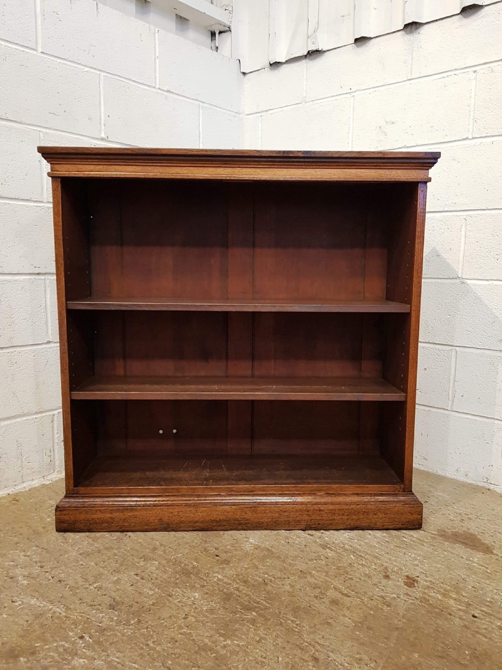ANTIQUE VICTORIAN OAK OPEN BOOKCASE C1880 View IV