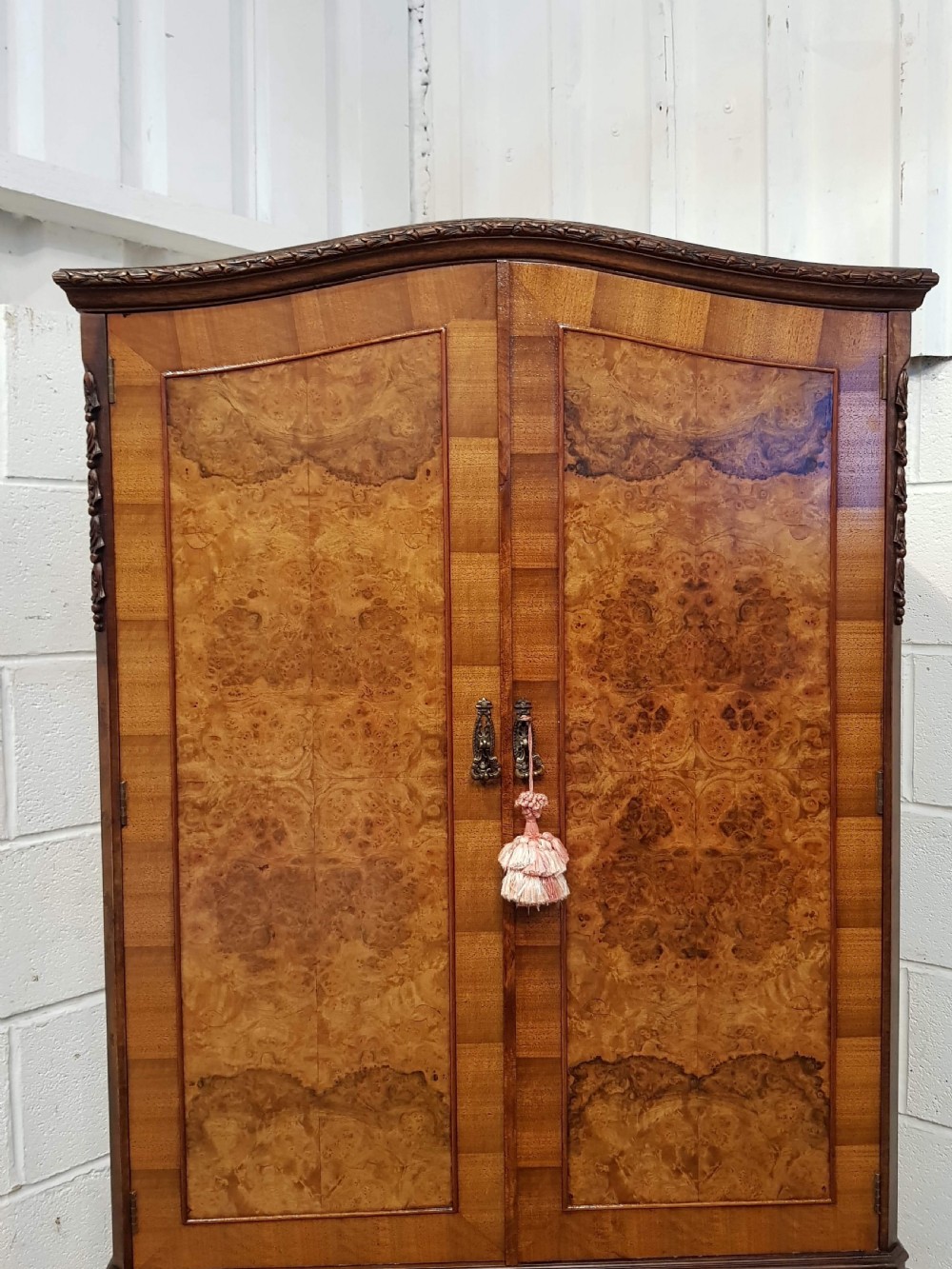 ANTIQUE  BURR WALNUT TALLBOY C1920 View VI