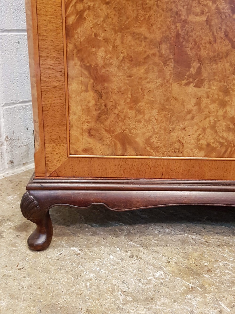 ANTIQUE BURR WALNUT TRIPLE WARDROBE C1920 View V