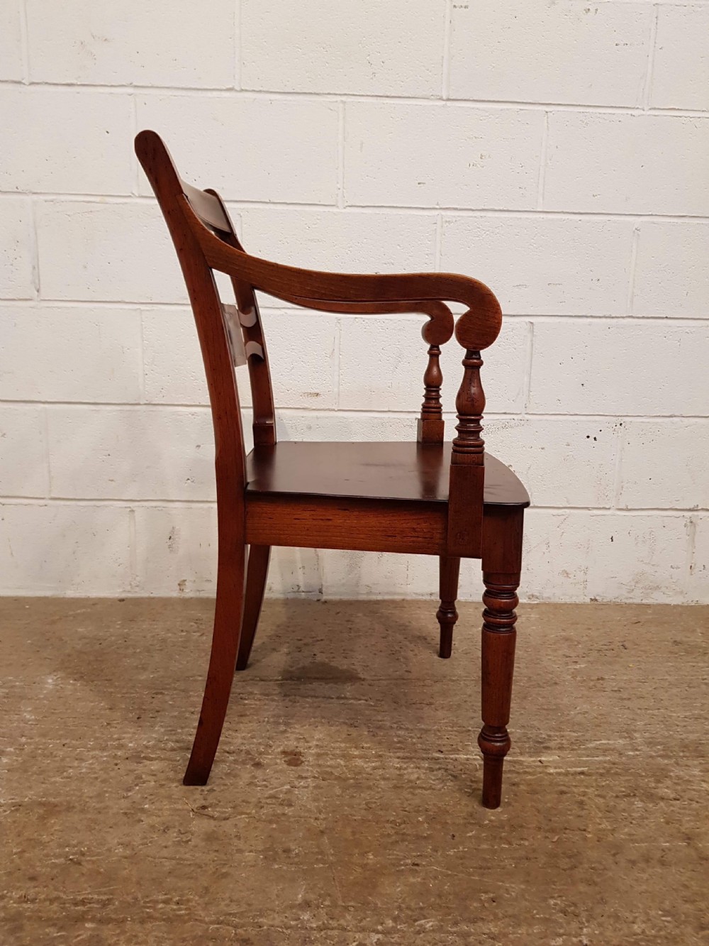 ANTIQUE PAIR REGENCY OAK & MAHOGANY LIBRARY CHAIRS C1820 View VI