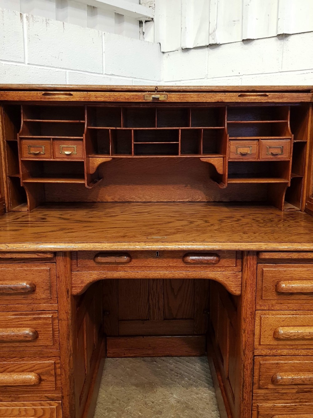 ANTIQUE VICTORIAN OAK ROLL TOP DESK C1880 View IV