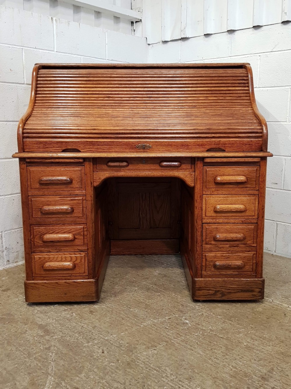 ANTIQUE VICTORIAN OAK ROLL TOP DESK C1880 View V