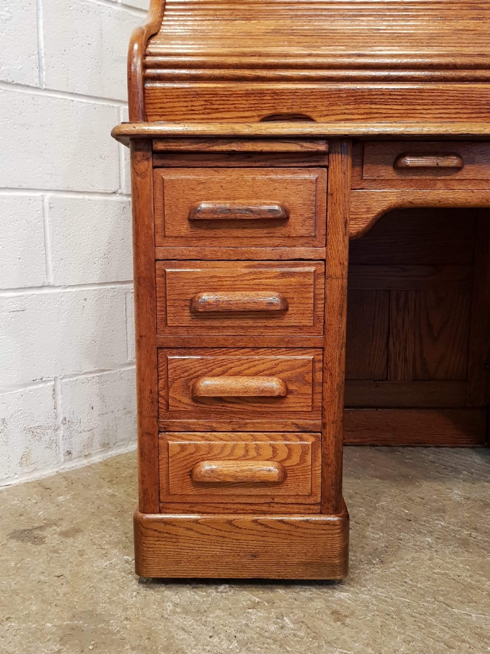ANTIQUE VICTORIAN OAK ROLL TOP DESK C1880 View VII