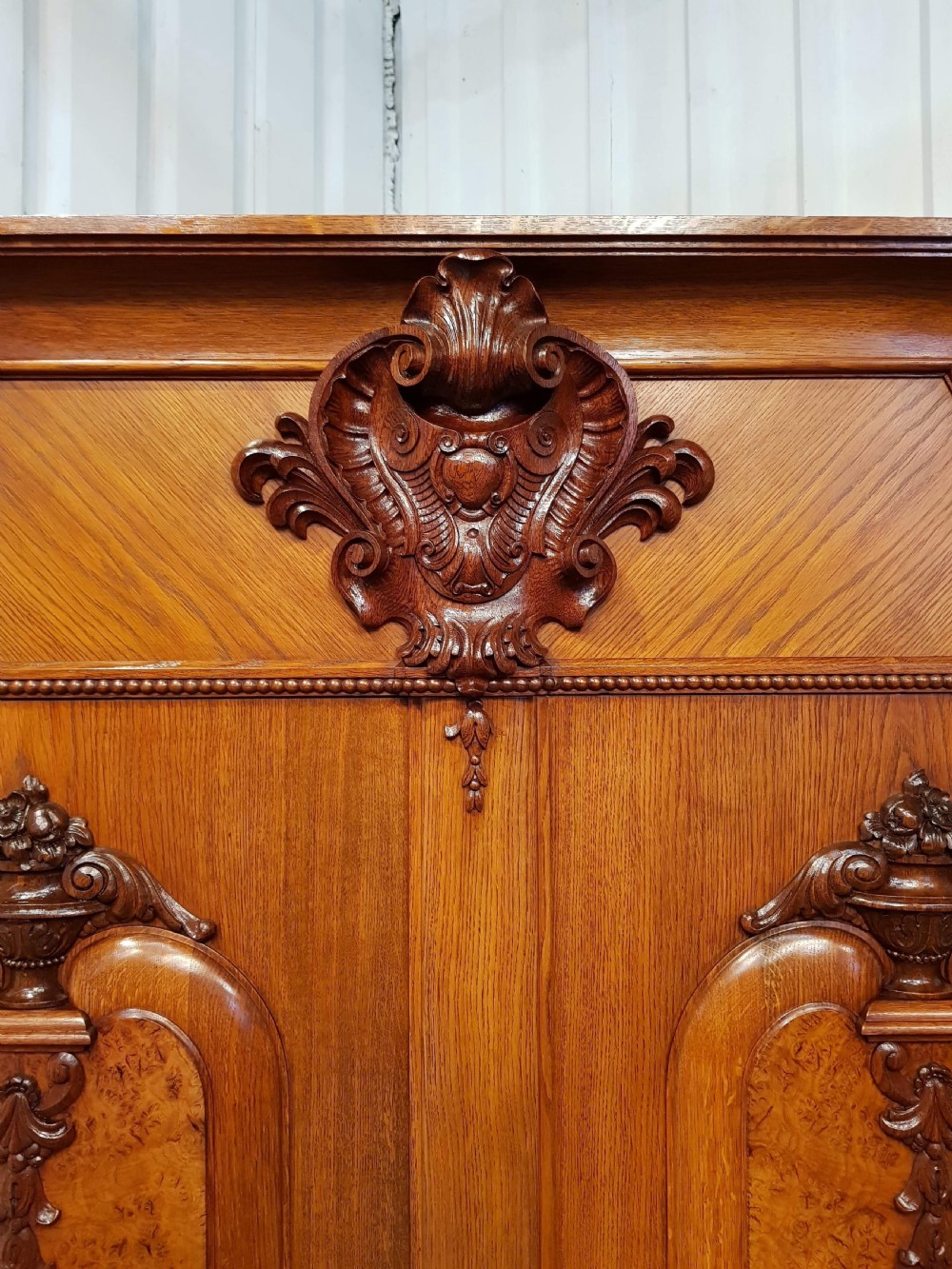 ANTIQUE GERMAN CARVED OAK ARMOIRE C1900 View VII