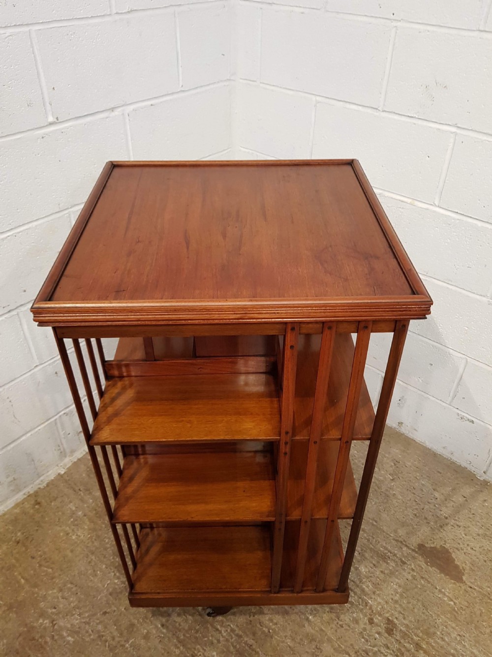 ANTIQUE LARGE EDWARDIAN WALNUT REVOLVING BOOKCASE C1900 View III