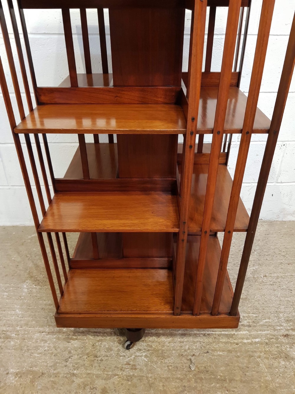 ANTIQUE LARGE EDWARDIAN WALNUT REVOLVING BOOKCASE C1900 View VI