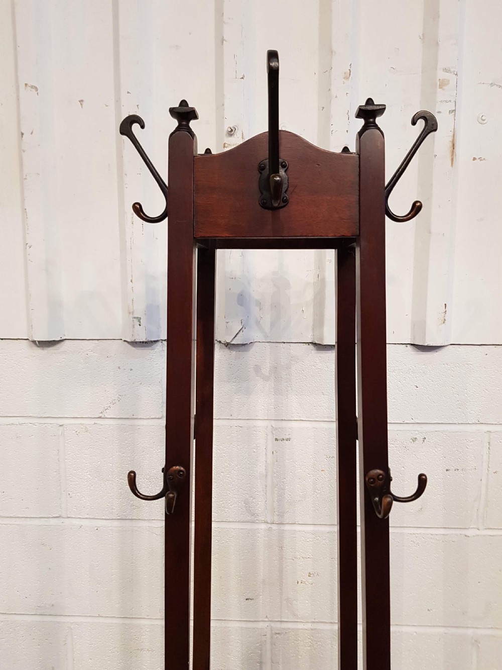 ANTIQUE EDWARDIAN MAHOGANY TALL HAT COAT AND STICK STAND C1900 View II