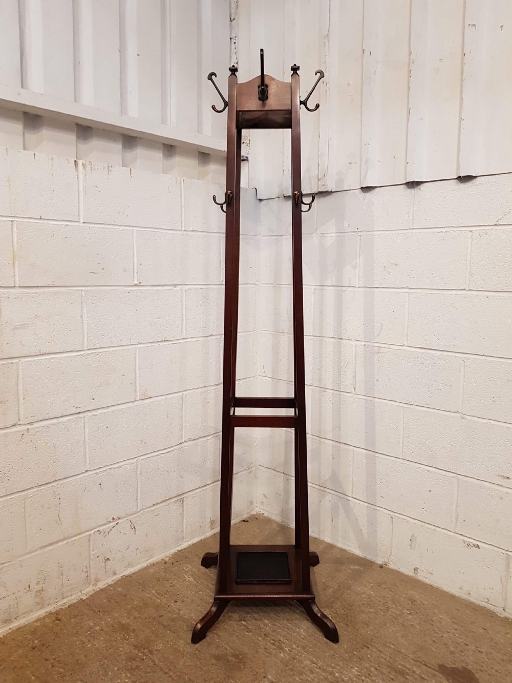 ANTIQUE EDWARDIAN MAHOGANY TALL HAT COAT AND STICK STAND C1900 View VI