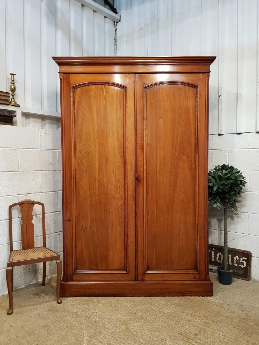 ANTIQUE VICTORIAN WALNUT DOUBLE WARDROBE C1880