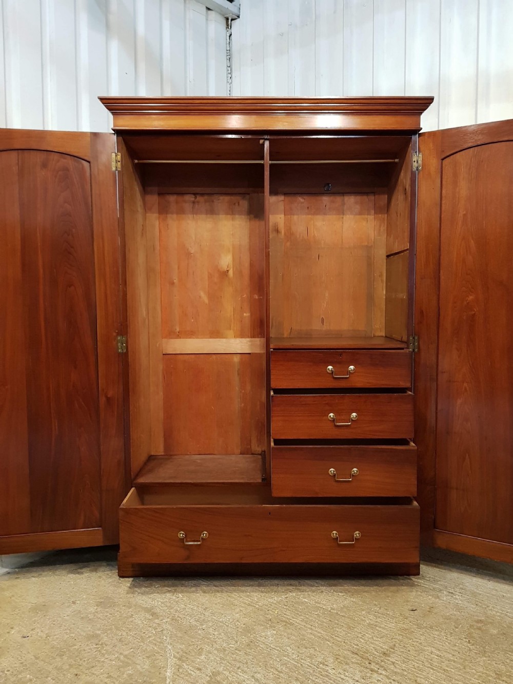 ANTIQUE VICTORIAN WALNUT DOUBLE WARDROBE C1880 View IV