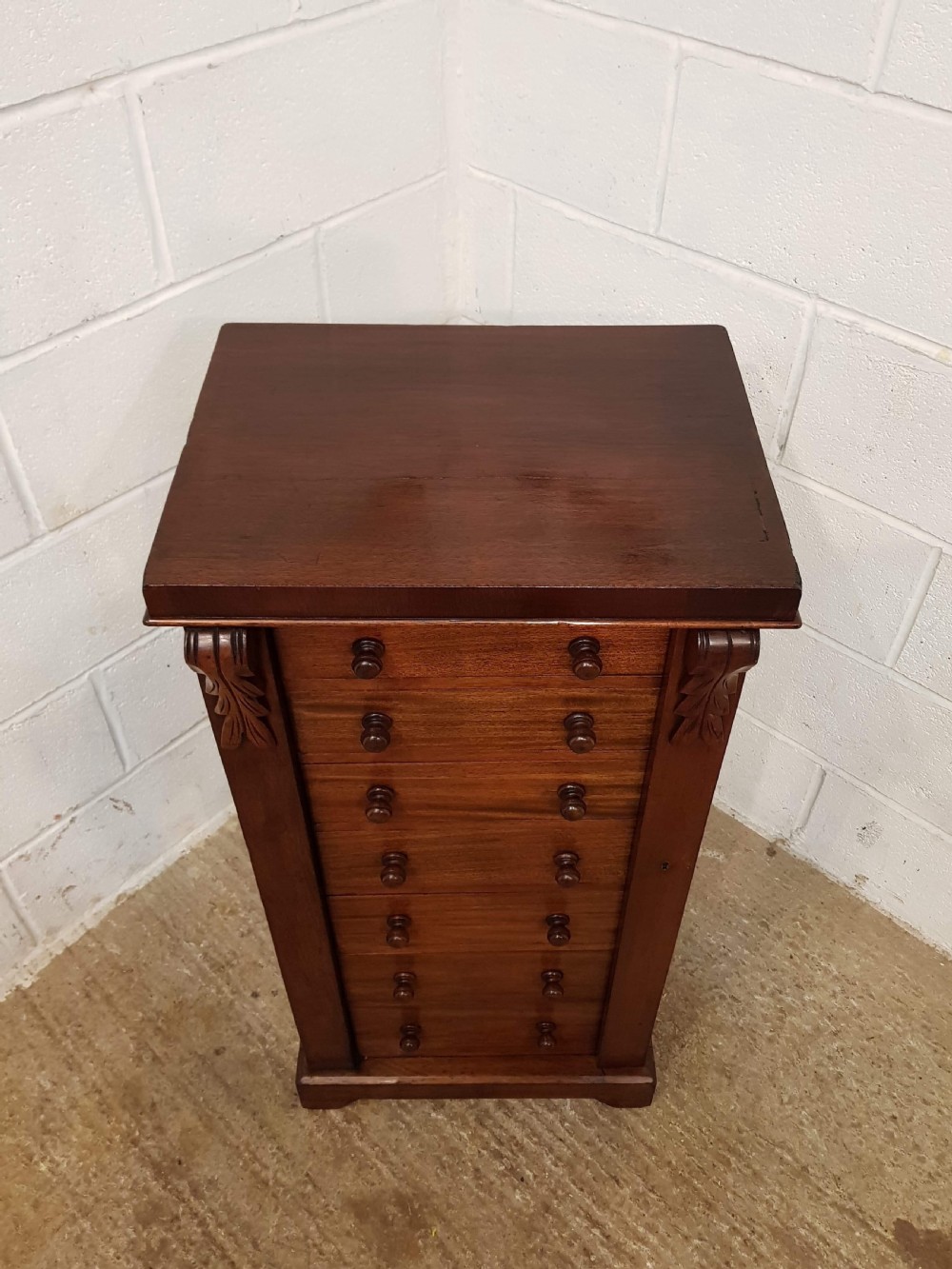 ANTIQUE VICTORIAN MAHOGANY WELLINGTON CHEST C1880 View II
