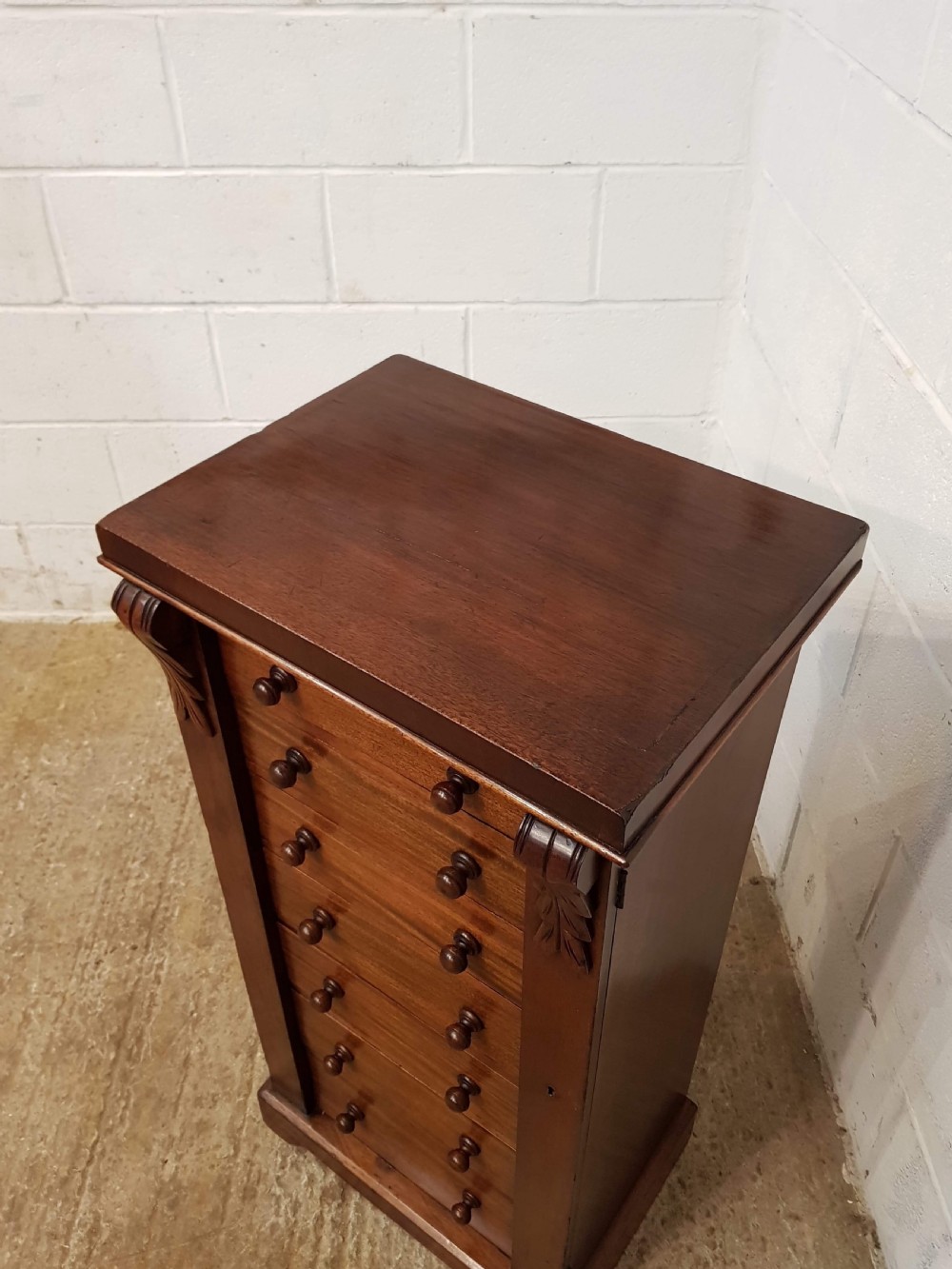 ANTIQUE VICTORIAN MAHOGANY WELLINGTON CHEST C1880 View III