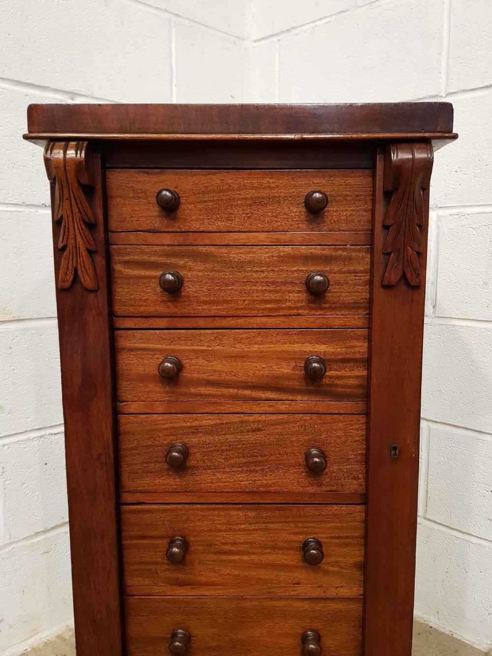 ANTIQUE VICTORIAN MAHOGANY WELLINGTON CHEST C1880 View IV