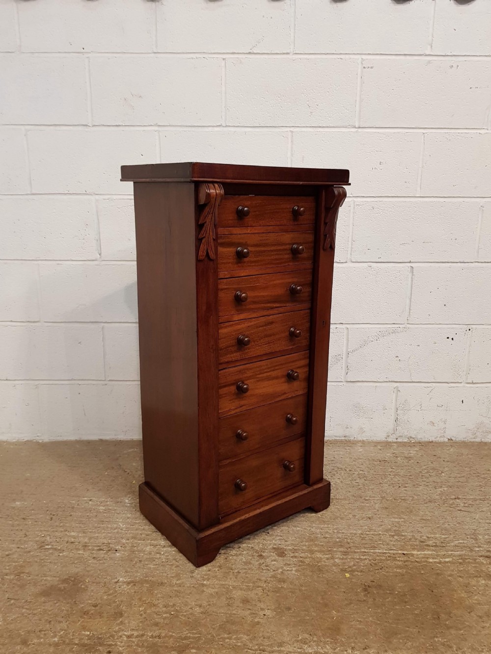 ANTIQUE VICTORIAN MAHOGANY WELLINGTON CHEST C1880 View V