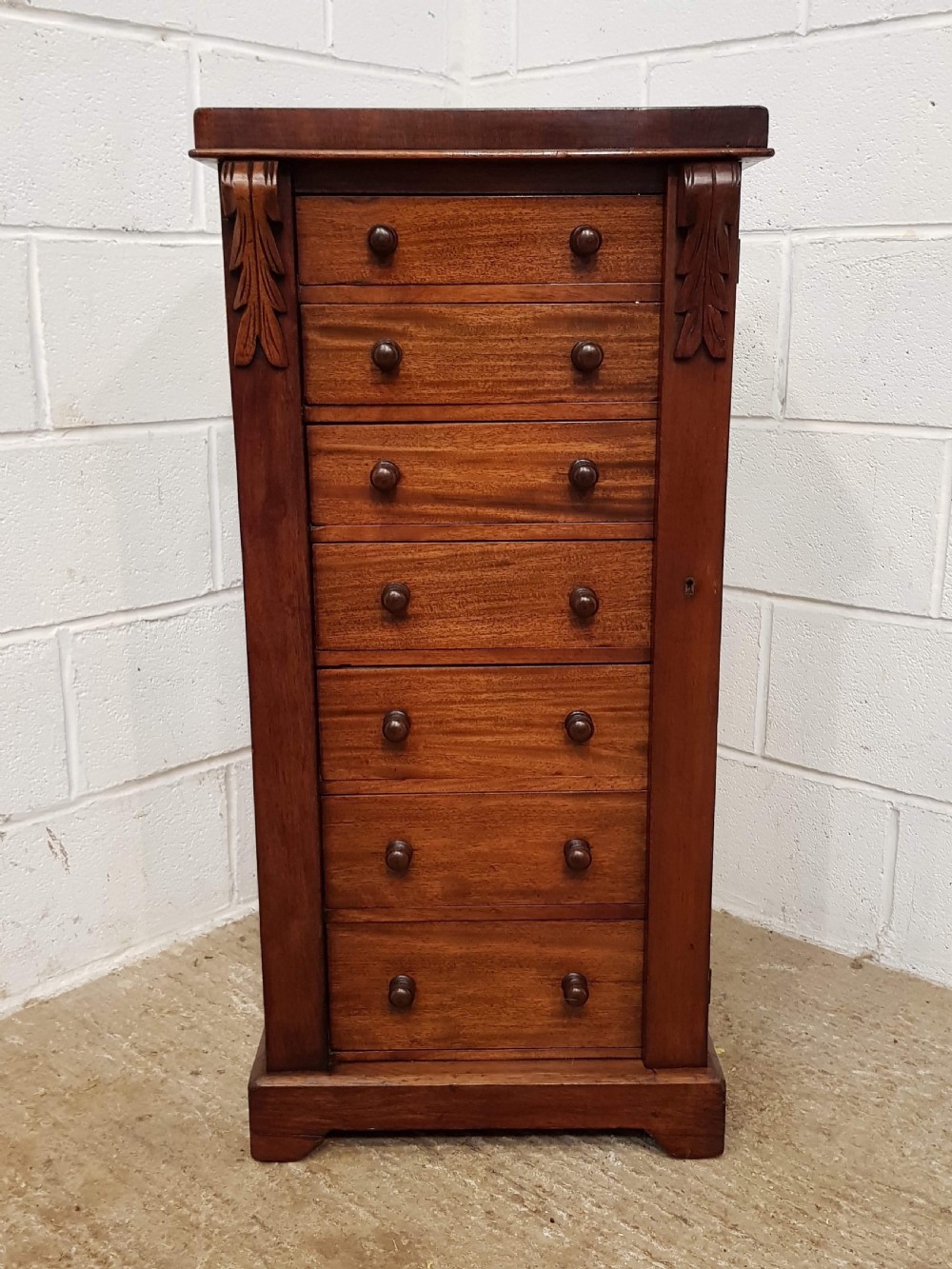 ANTIQUE VICTORIAN MAHOGANY WELLINGTON CHEST C1880 View VI