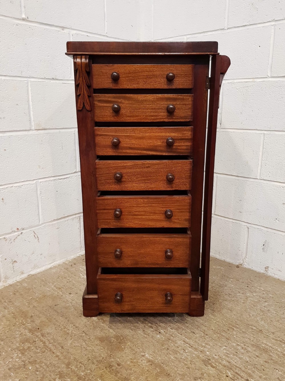 ANTIQUE VICTORIAN MAHOGANY WELLINGTON CHEST C1880 View VII