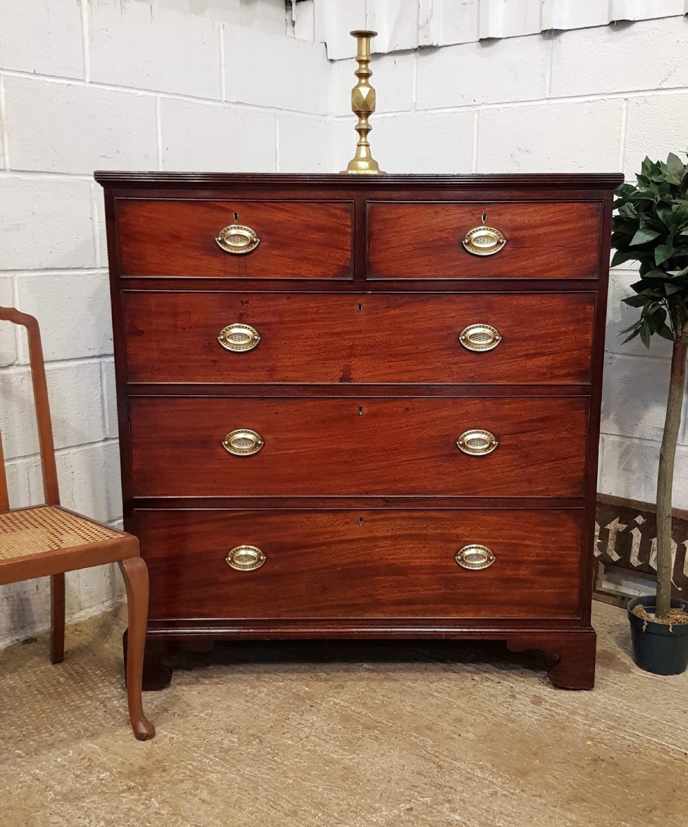 ANTIQUE 18TH CENTURY PERIOD MAHOGANY CHEST OF DRAWERS C1780