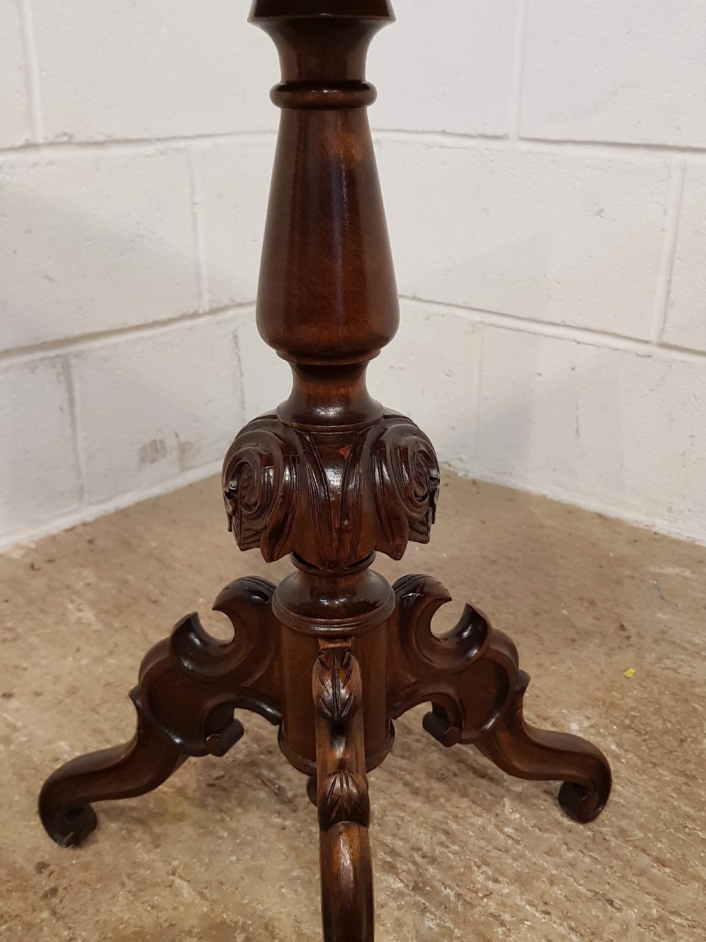 ANTIQUE VICTORIAN BURR WALNUT SIDE WORK TABLE C1880 View II