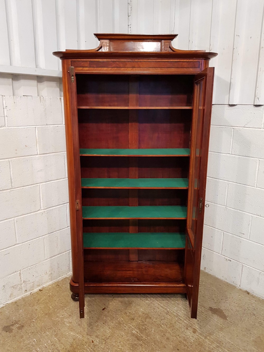 ANTIQUE BIEDERMEIER MAHOGANY GLAZED BOOKCASE C1840 View III