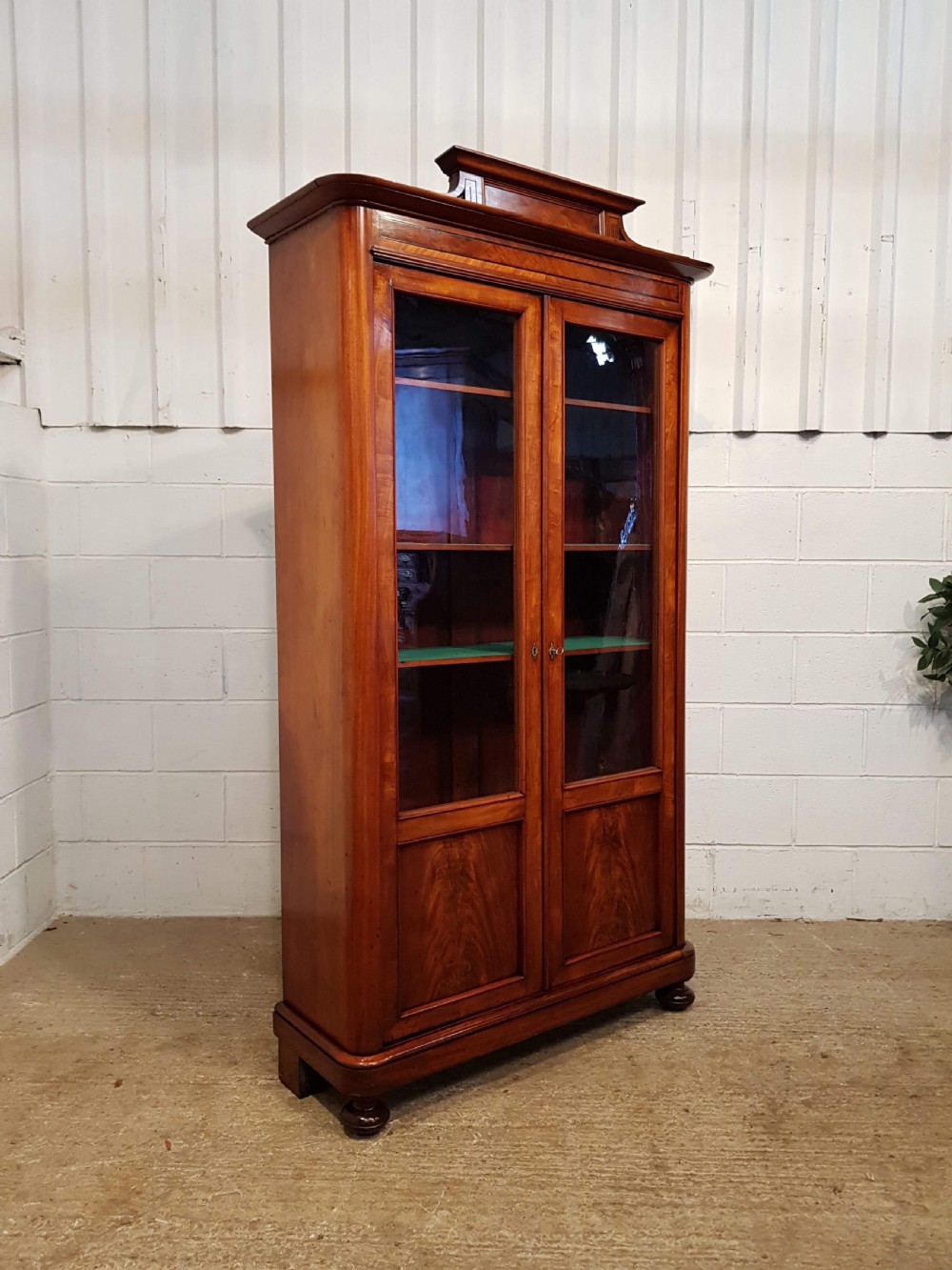 ANTIQUE BIEDERMEIER MAHOGANY GLAZED BOOKCASE C1840 View IV