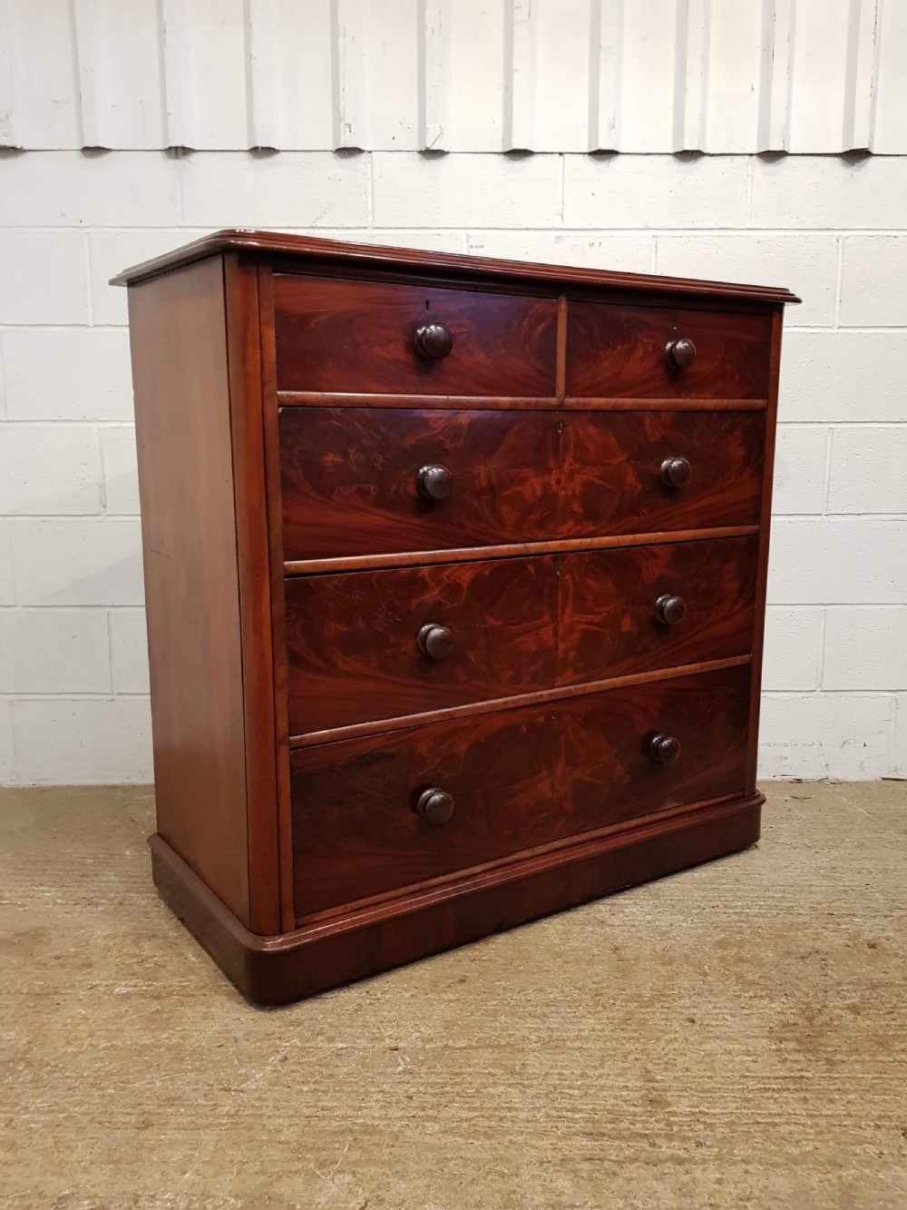 ANTIQUE VICTORIAN MAHOGANY CHEST OF DRAWERS C1880 View IV