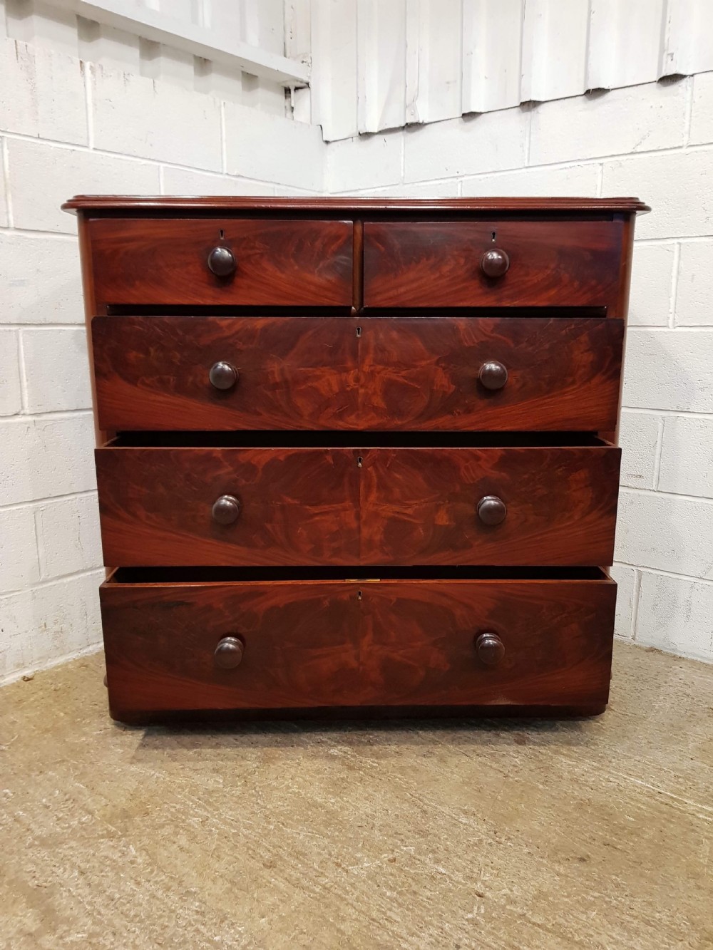 ANTIQUE VICTORIAN MAHOGANY CHEST OF DRAWERS C1880 View V
