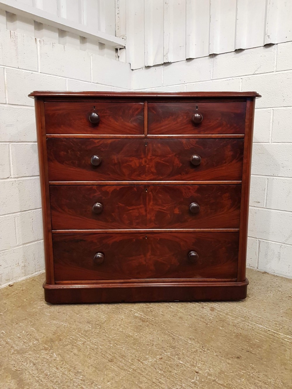 ANTIQUE VICTORIAN MAHOGANY CHEST OF DRAWERS C1880 View VI