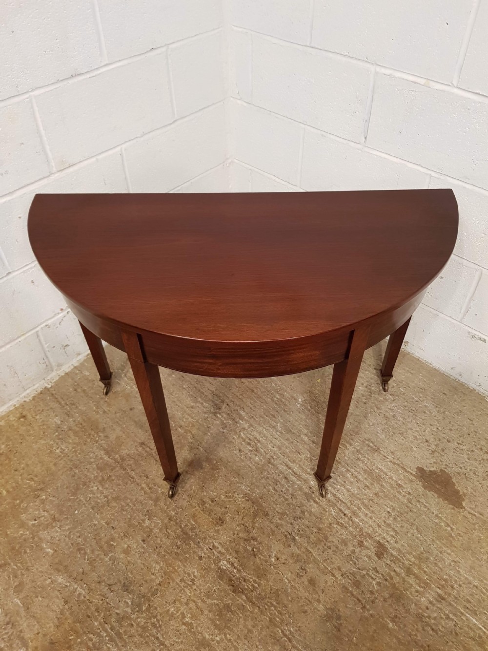 ANTIQUE PAIR REGENCY MAHOGANY DEMI LUNE TABLES C1820 View II
