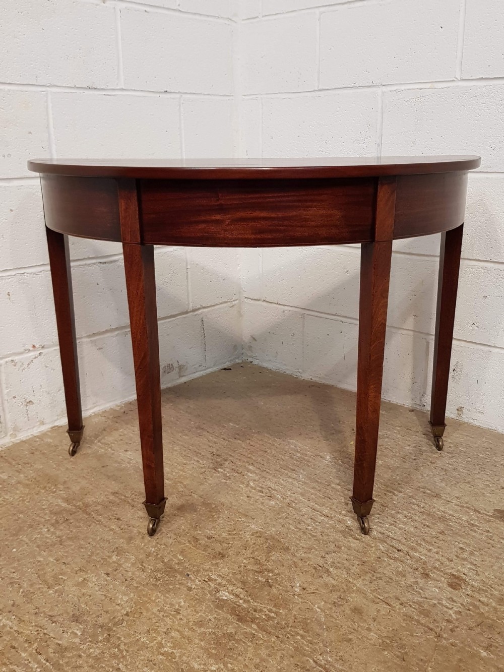 ANTIQUE PAIR REGENCY MAHOGANY DEMI LUNE TABLES C1820 View V