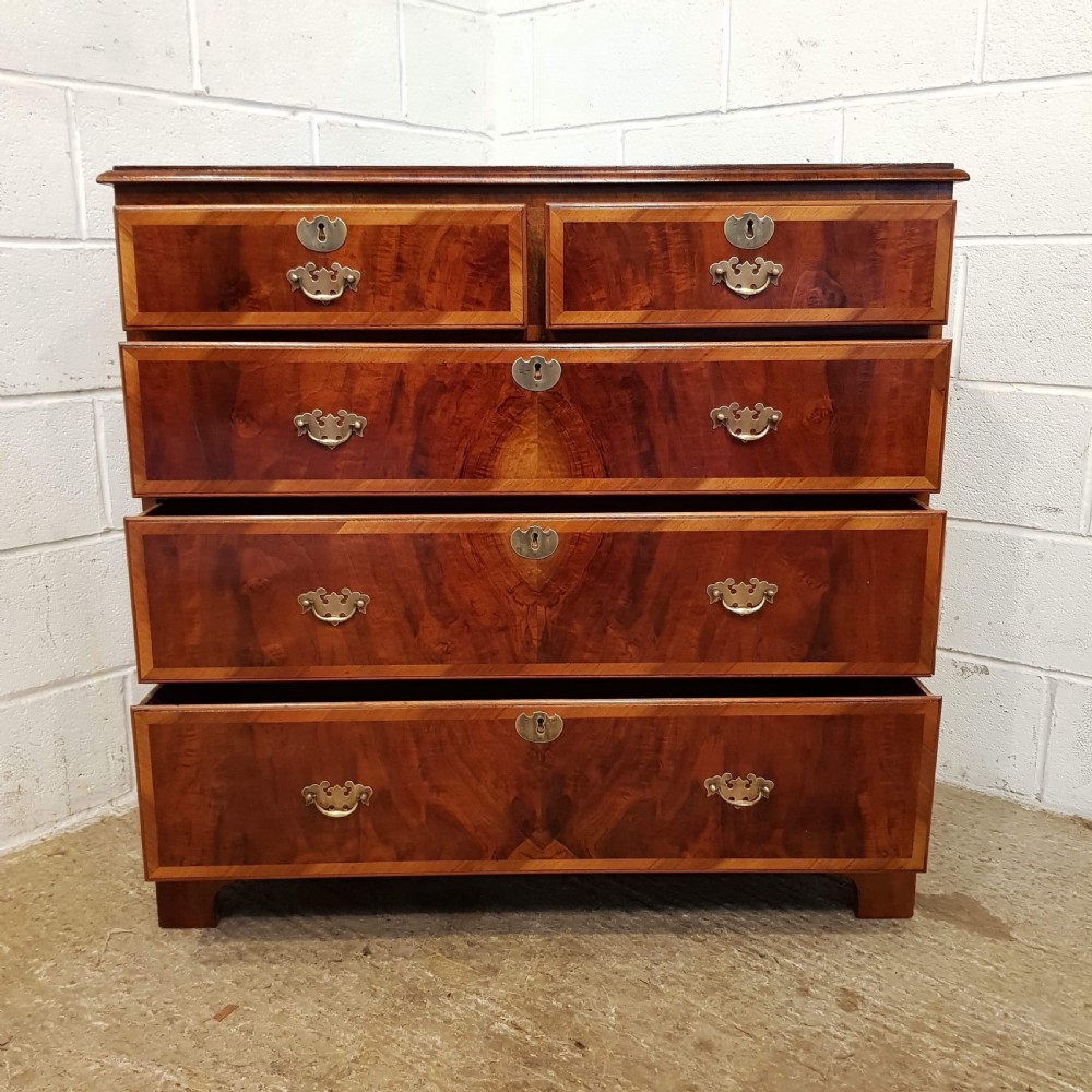 ANTIQUE LATE 18TH CENTURY BURR WALNUT CHEST OF DRAWERS C1790 View III