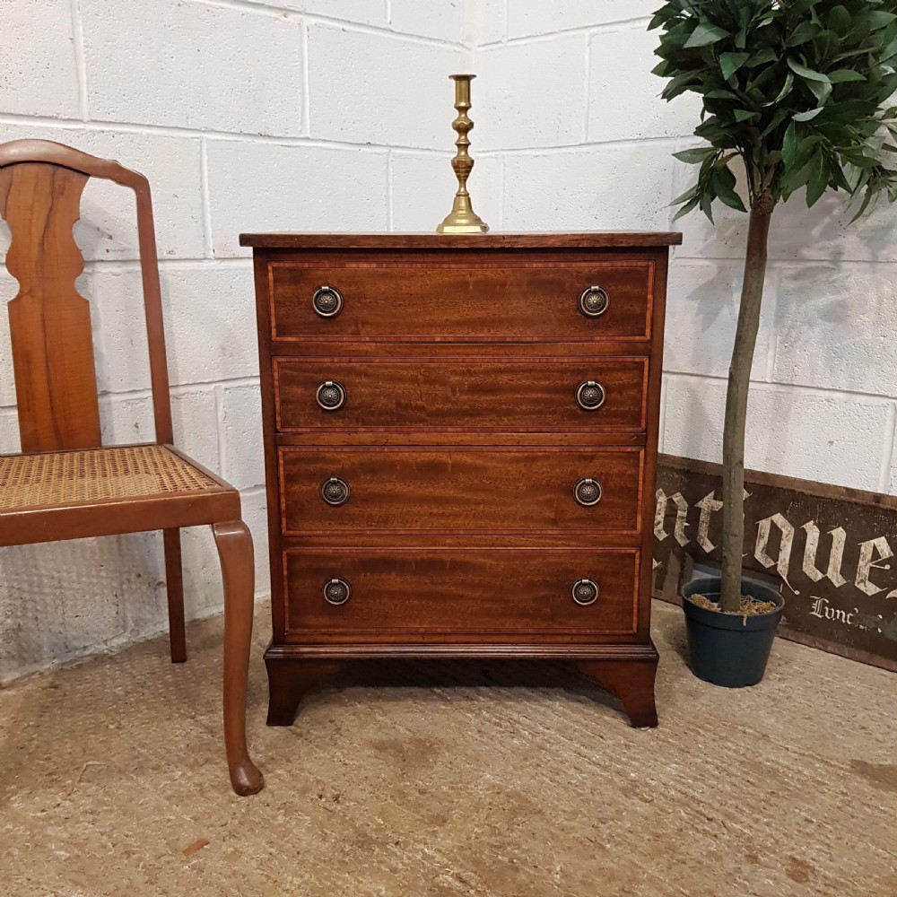 ANTIQUE EDWARDIAN MAHOGANY DWARF CHEST OF DRAWERS C1900