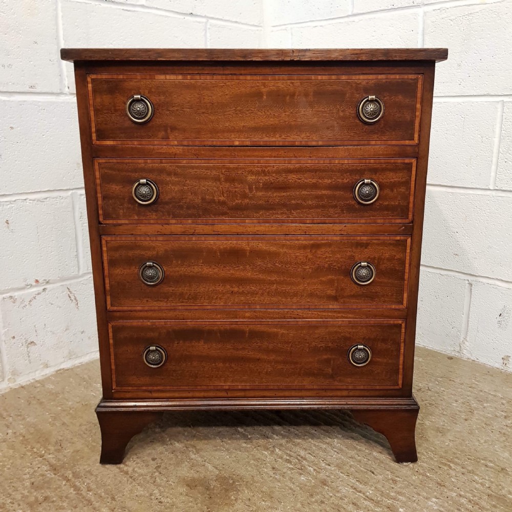 ANTIQUE EDWARDIAN MAHOGANY DWARF CHEST OF DRAWERS C1900 View III