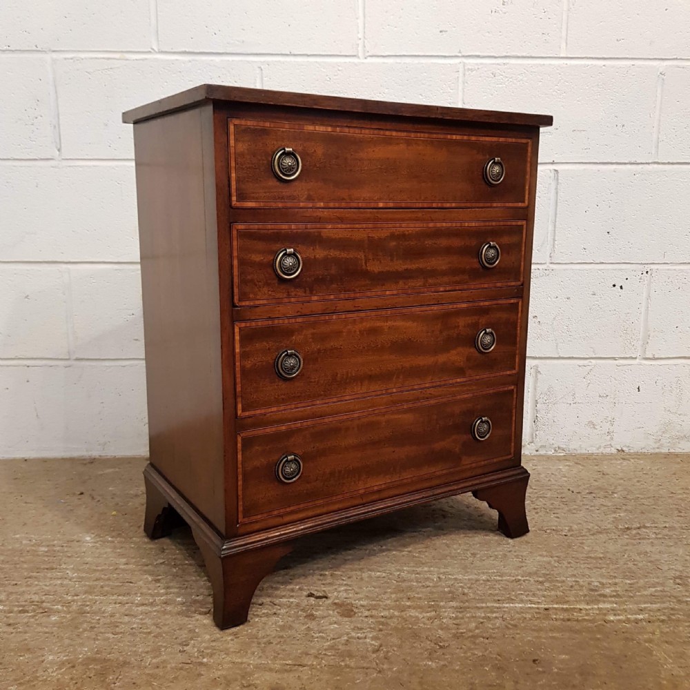 ANTIQUE EDWARDIAN MAHOGANY DWARF CHEST OF DRAWERS C1900 View V