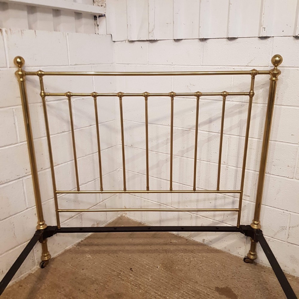 ANTIQUE VICTORIAN KING SIZE BRASS BED BY MAPLES & CO C1870 View V