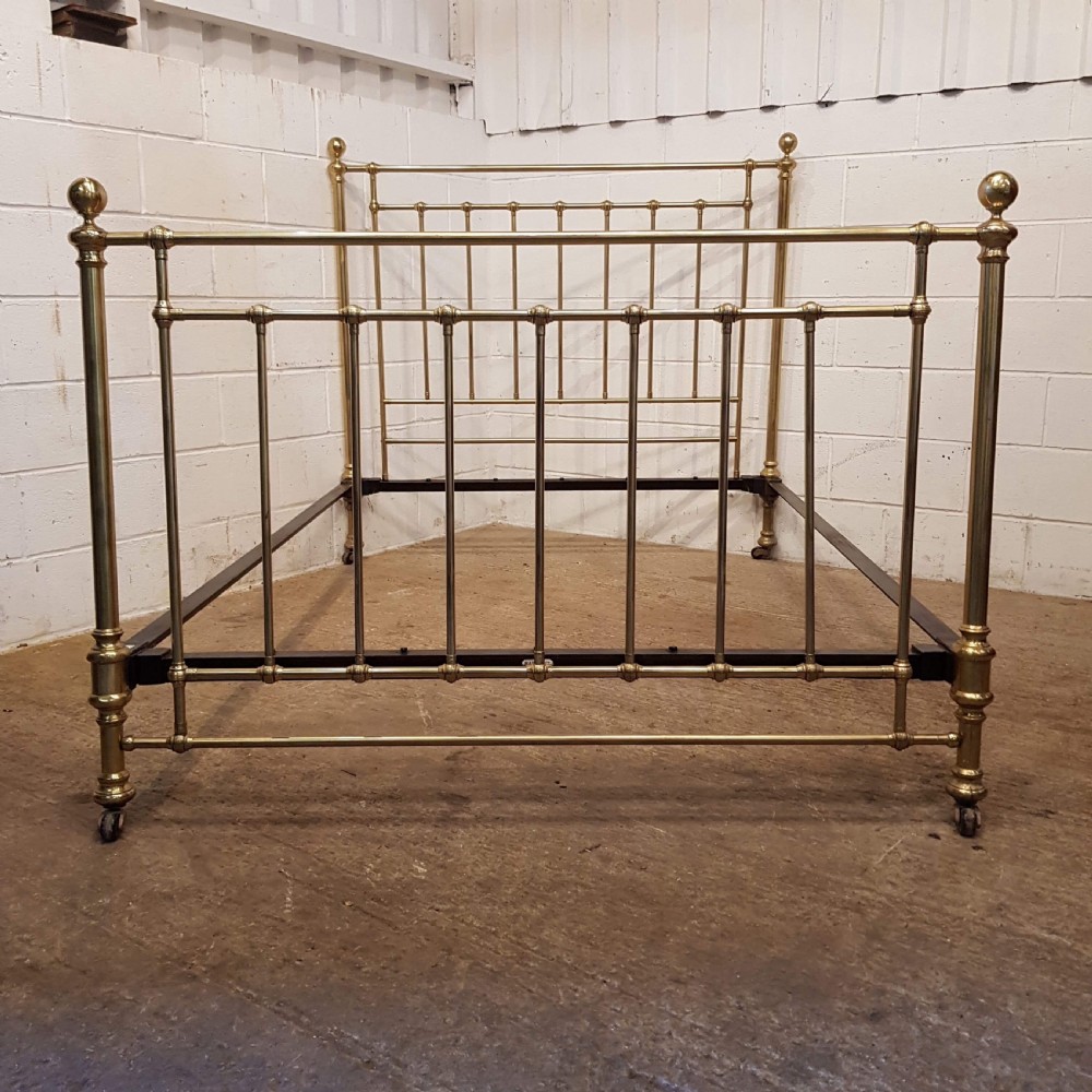 ANTIQUE VICTORIAN KING SIZE BRASS BED BY MAPLES & CO C1870 View VI