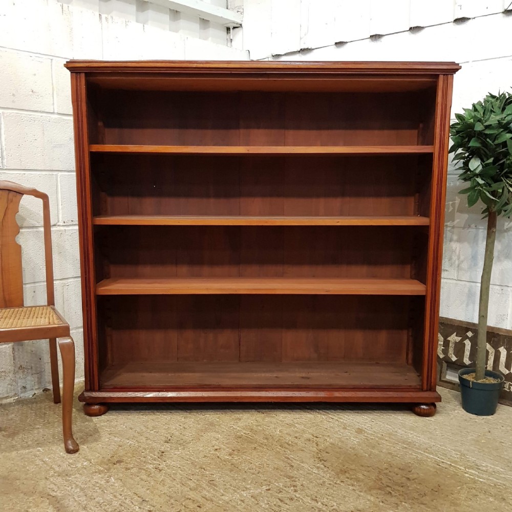 ANTIQUE VICTORIAN MAHOGANY OPEN BOOKCASE C1890