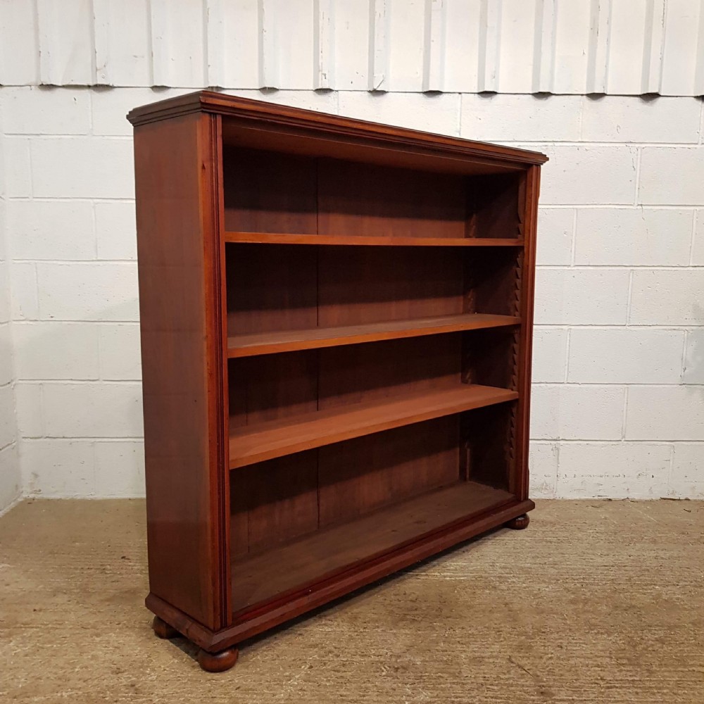 ANTIQUE VICTORIAN MAHOGANY OPEN BOOKCASE C1890 View IV