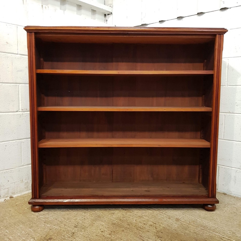 ANTIQUE VICTORIAN MAHOGANY OPEN BOOKCASE C1890 View V