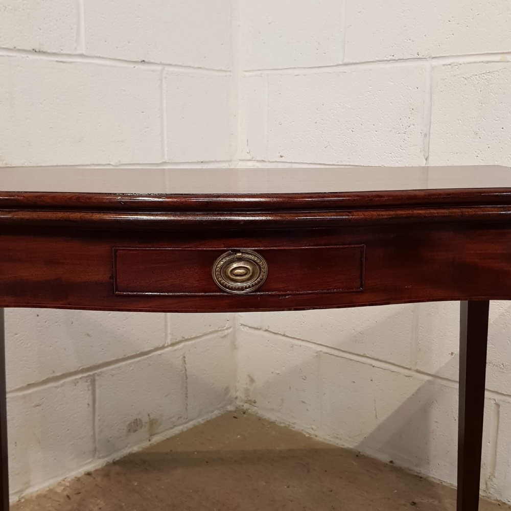ANTIQUE REGENCY MAHOGANY SERPENTINE FOLD OVER TEA TABLE C1820 View II