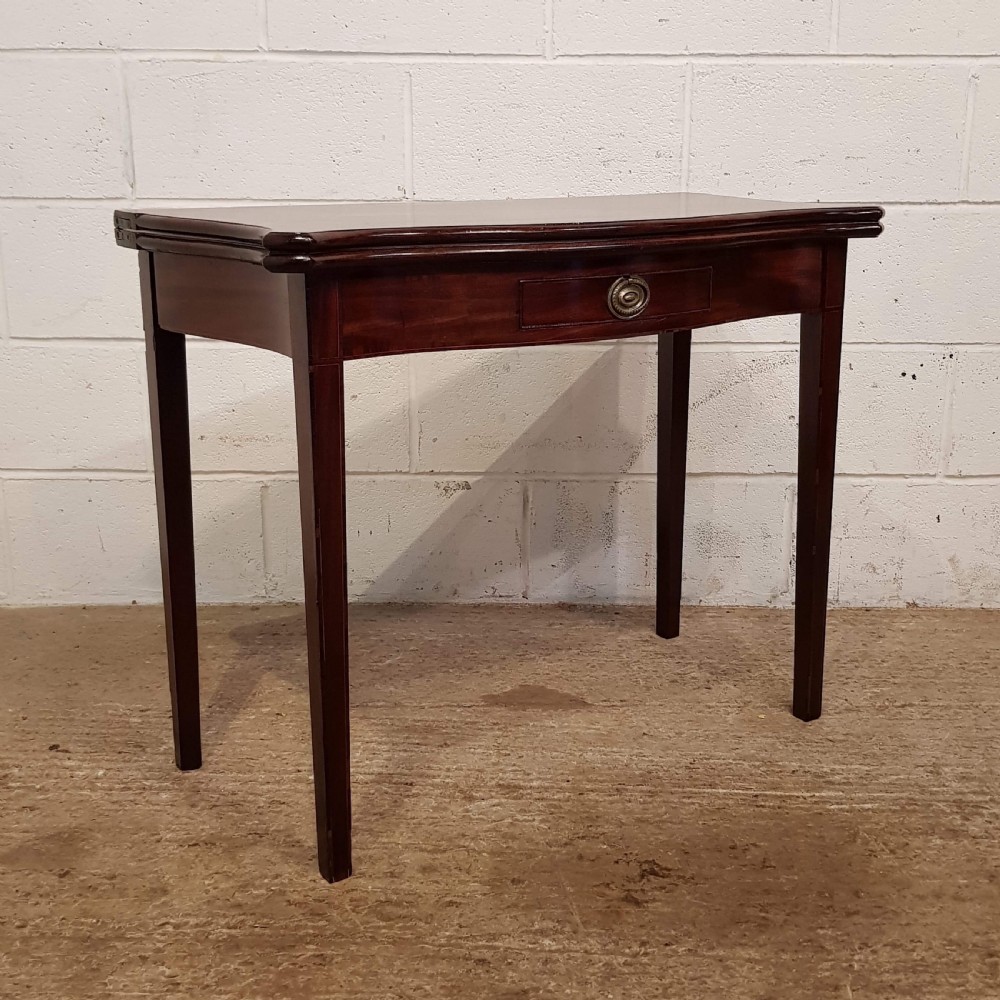 ANTIQUE REGENCY MAHOGANY SERPENTINE FOLD OVER TEA TABLE C1820 View VI