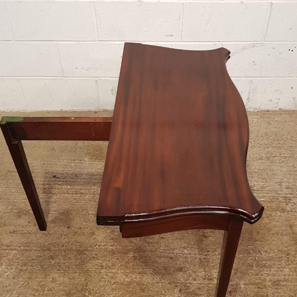 ANTIQUE REGENCY MAHOGANY SERPENTINE FOLD OVER TEA TABLE C1820 View VII