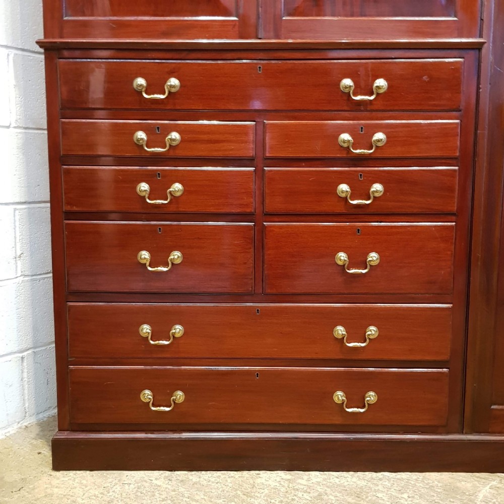 ANTIQUE EDWARDIAN MAHOGANY GENTS COMPACTUM WARDROBE WITH CLOTHES PRESS C1900 View VIII