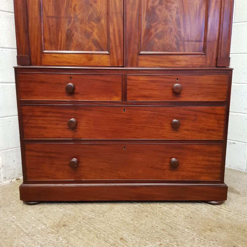 ANTIQUE WILLIAM 1V MAHOGANY LINEN PRESS C1830 View VII