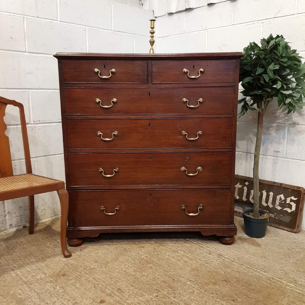 ANTIQUE 18TH CENTURY PERIOD OAK CHEST OF DRAWERS C1780