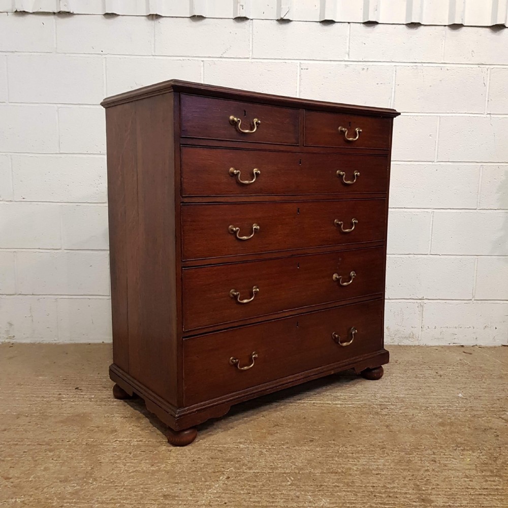 ANTIQUE 18TH CENTURY PERIOD OAK CHEST OF DRAWERS C1780 View IV
